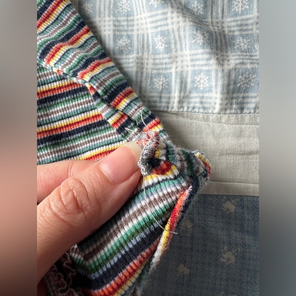 Brandy Melville Womens Striped Cute Girlie Baby Tee Multicoloured Ruffle Small - Picture 6 of 8